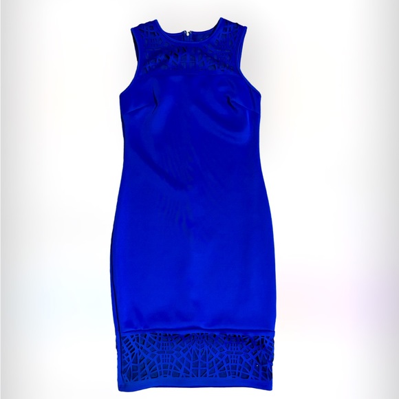NWOT Thalia Sodi ROYAL BLUE Sheath MIDI Dress w/Cutouts at Neck & Bottom SZ S - Picture 2 of 6